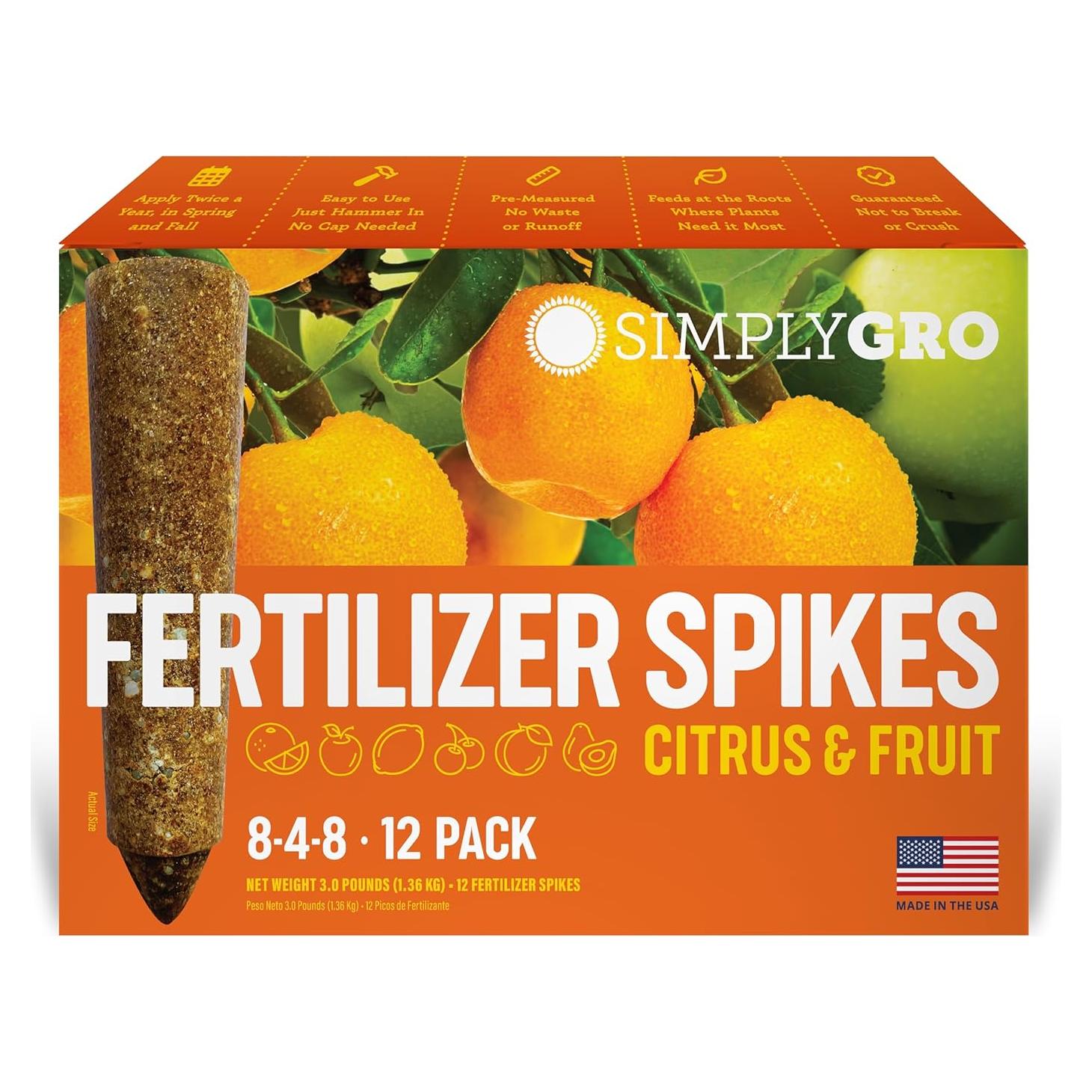 Picos de Fertilizante SimplyGro para Cítricos y Frutales - 12 Picos