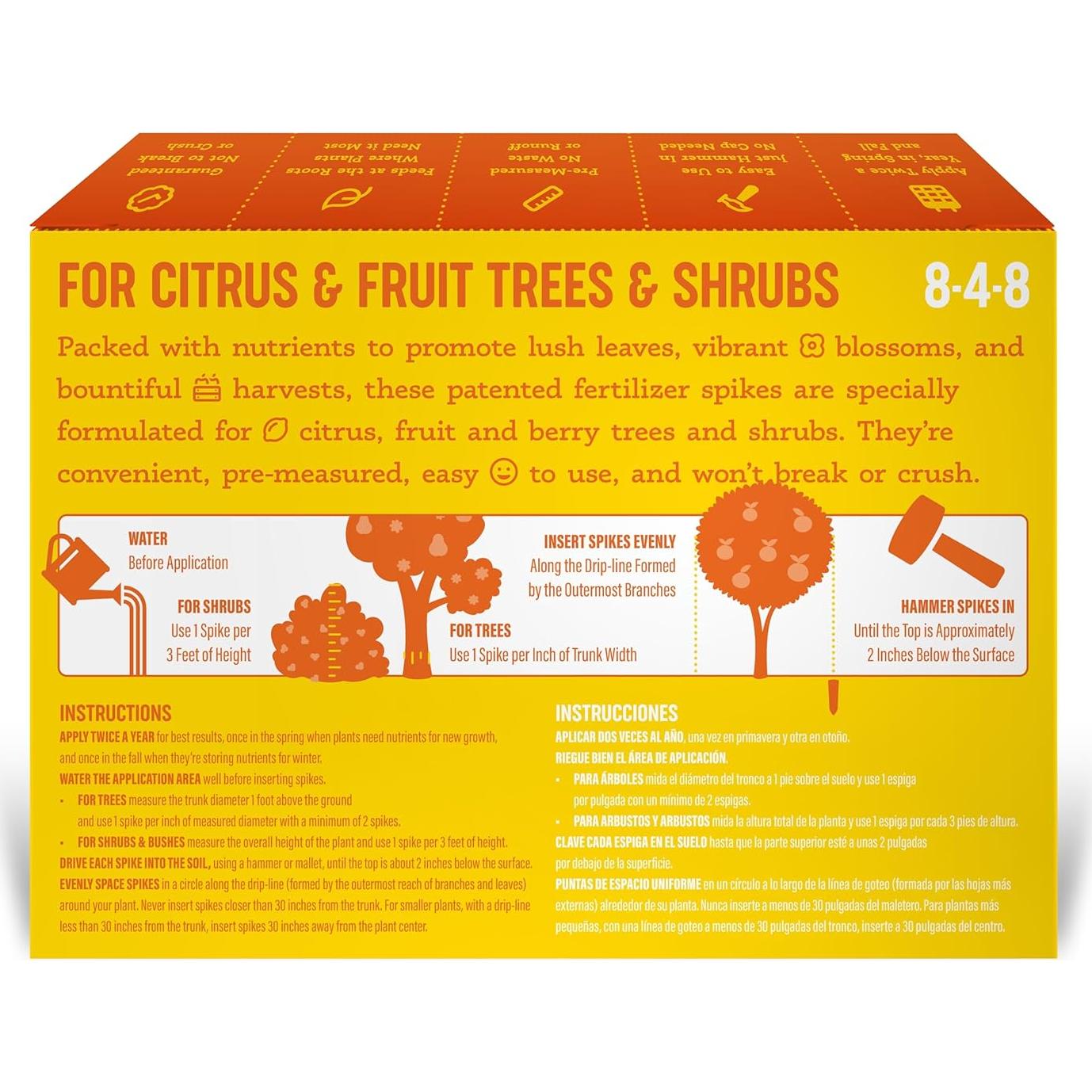 Picos de Fertilizante SimplyGro para Cítricos y Frutales - 12 Picos