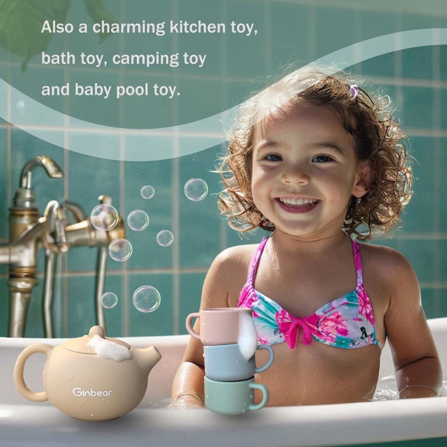 Juego de Té de Silicona Ginbear para Niños 12-60 Meses