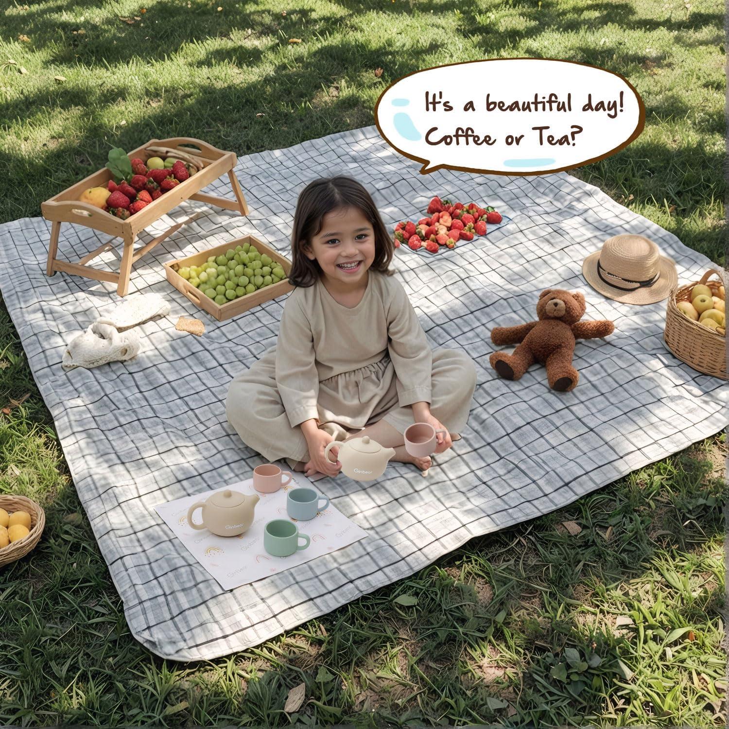 Juego de Té de Silicona Ginbear para Niños 12-60 Meses