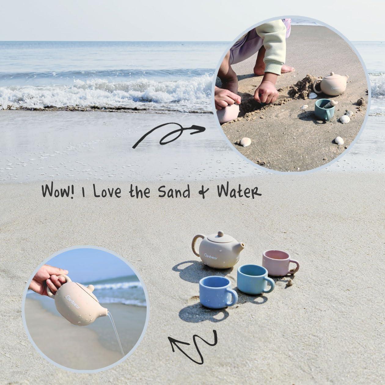 Juego de Té de Silicona Ginbear para Niños 12-60 Meses