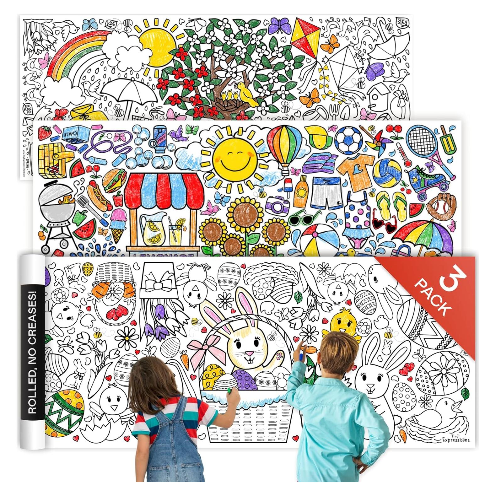 Paquete de 3 Manteles para Colorear Estacionales - Expresiones Pequeñas