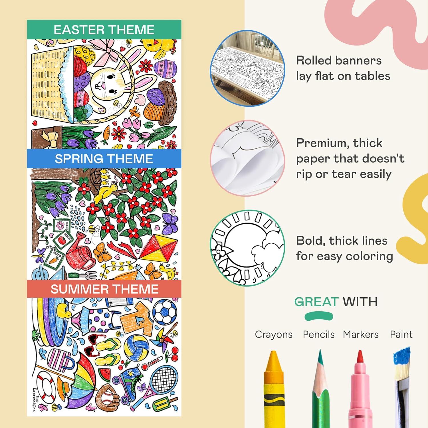 Paquete de 3 Manteles para Colorear Estacionales - Expresiones Pequeñas