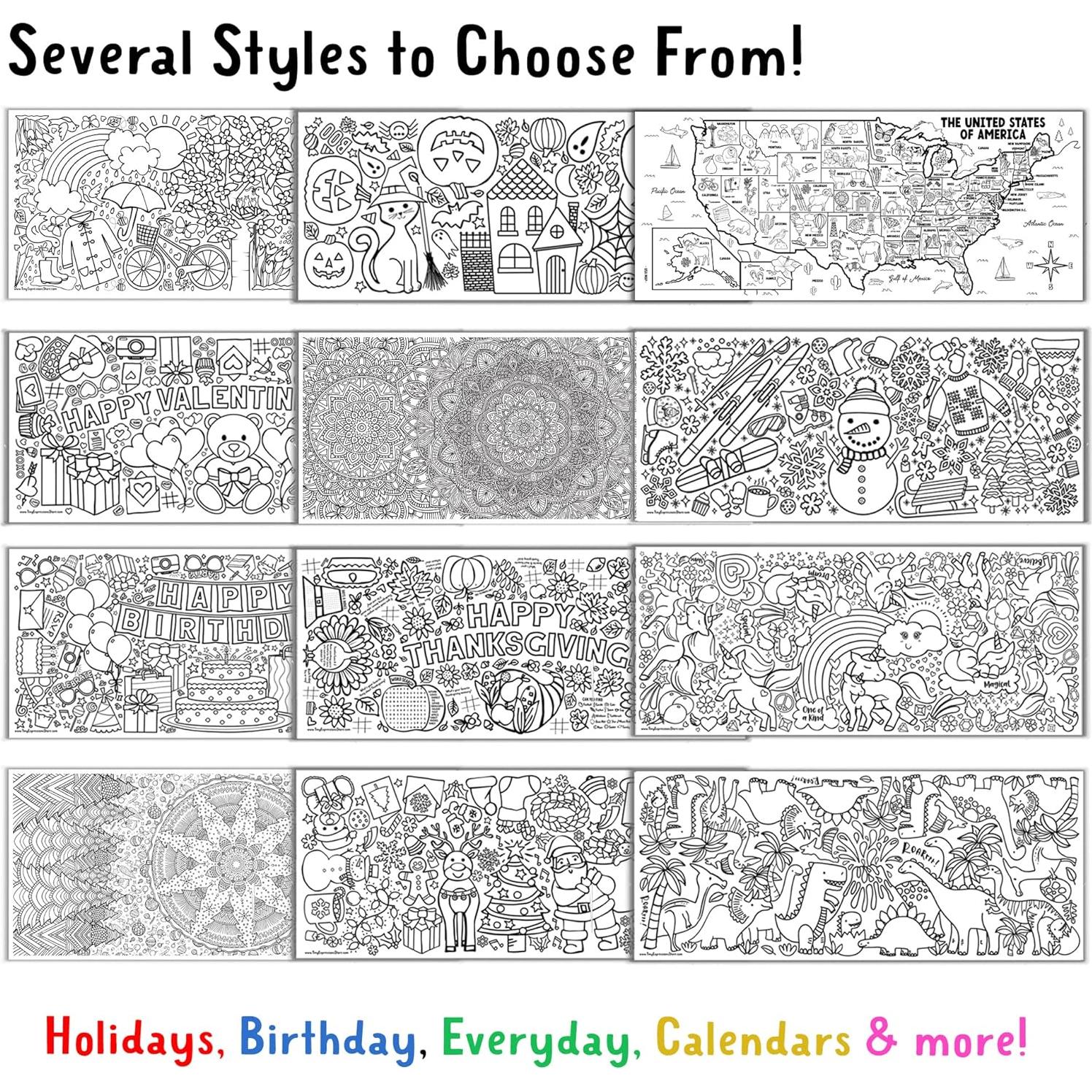 Mantel para Colorear San Valentín Tiny Expressions 76.2x182.9cm