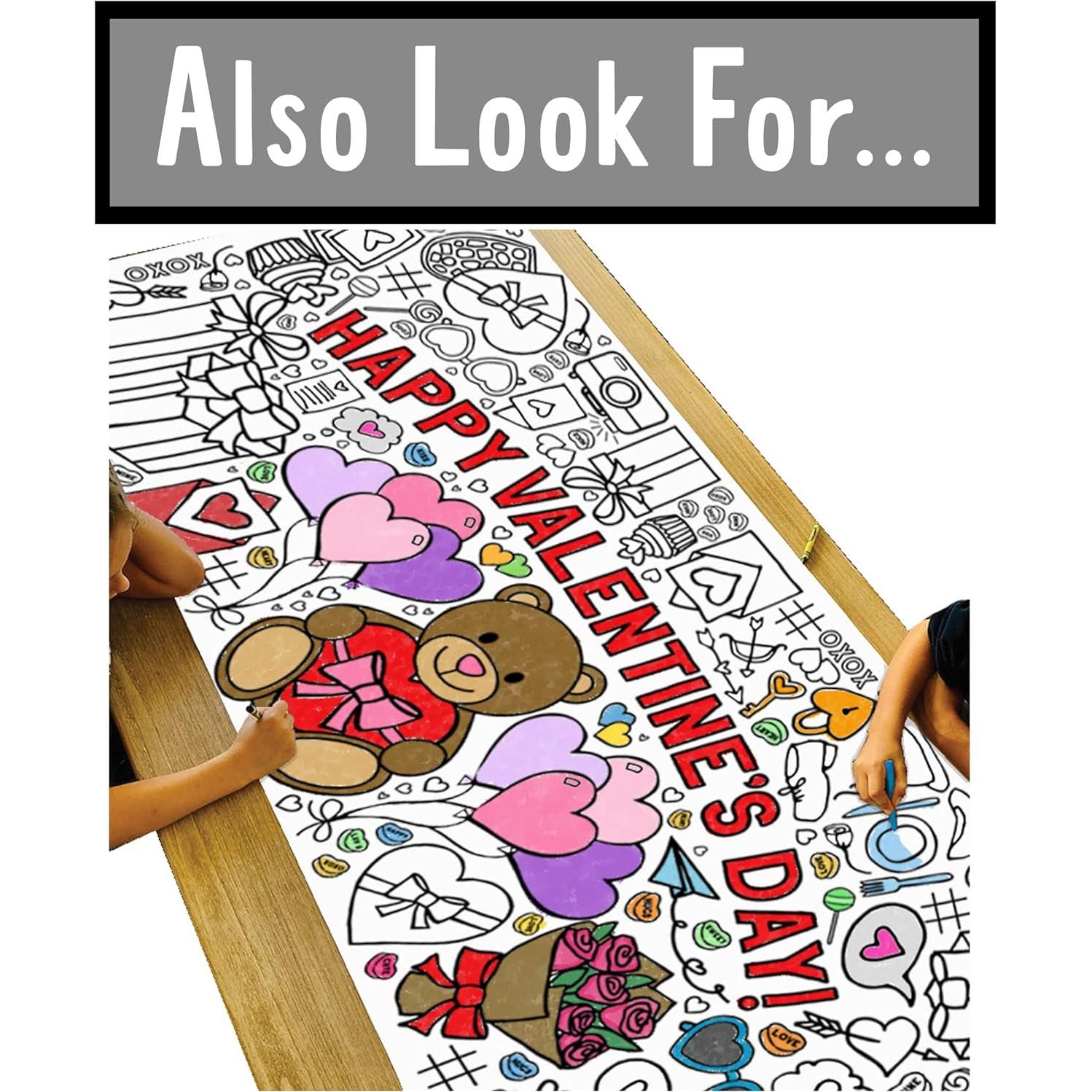 Mantel para Colorear San Valentín Tiny Expressions 76.2x182.9cm