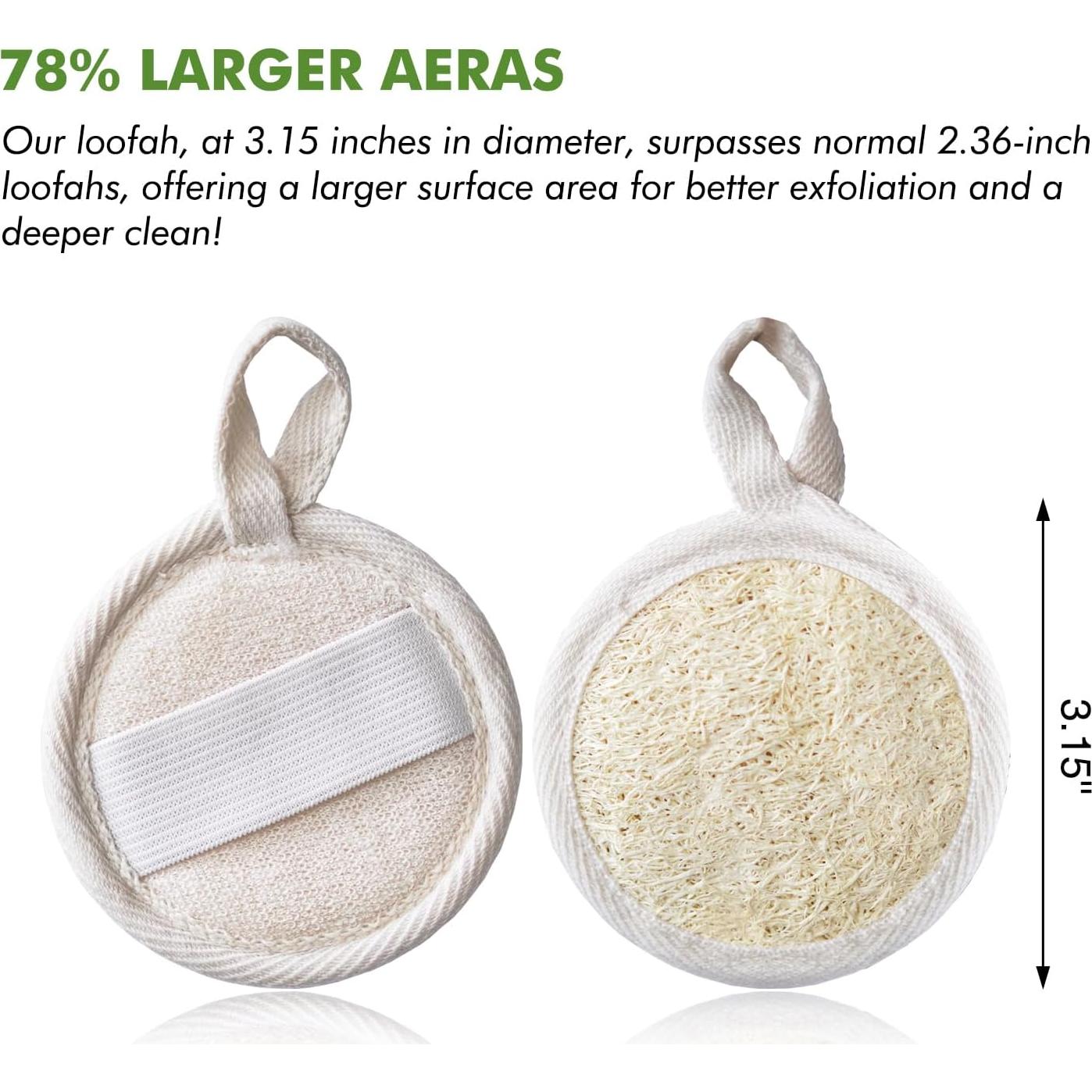 Paquete de 12 Esponjas Exfoliantes de Lufa Natural 8cm