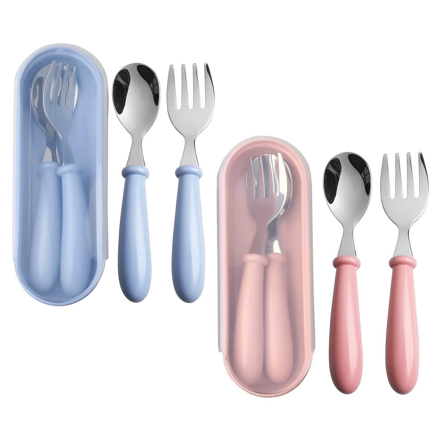 Set de Utensilios para Niños 4 Pcs Acero Inoxidable Pengxiaomei
