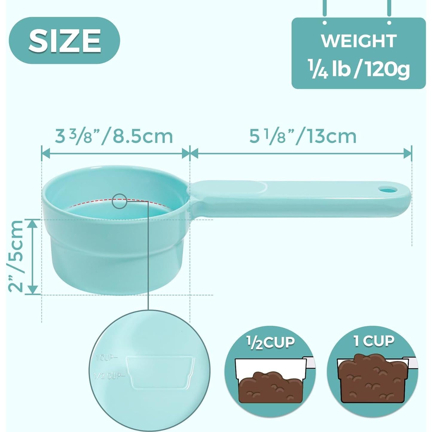 Cucharón de Alimento para Mascotas MSBC 1 Taza Azul