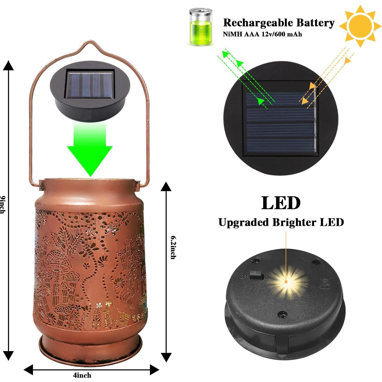 Linternas Solares Colgantes YWYWLED - Decorativas para Jardín