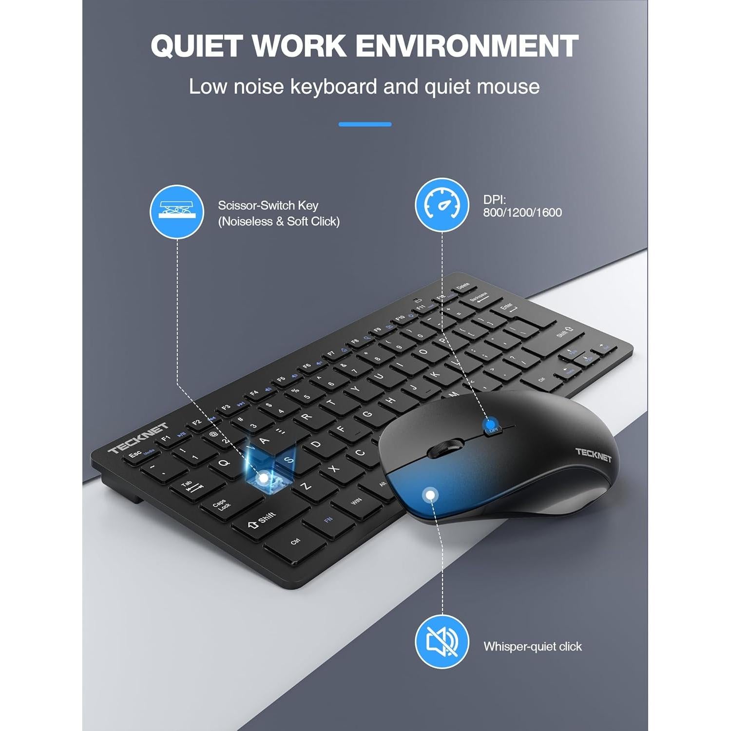 Combo Teclado y Ratón Inalámbrico TECKNET X315 Negro