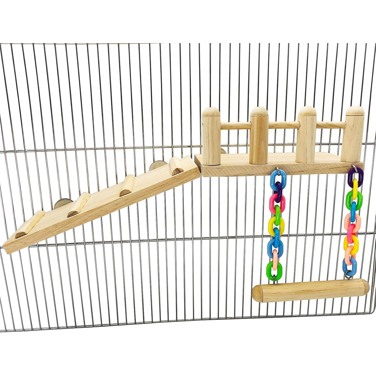 Soporte de Juegos para Aves CAREUPET con Escalera y Columpio