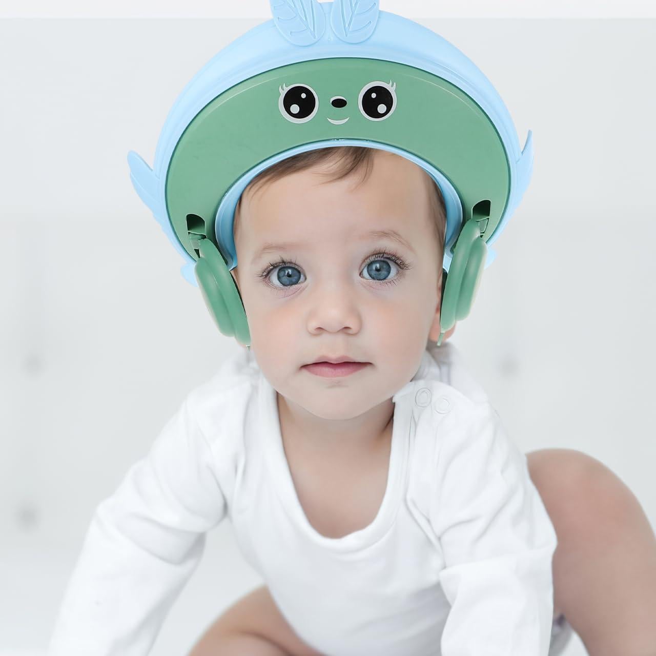 Gorro de Ducha Ajustable PLAFOPE para Bebés - Azul Cielo