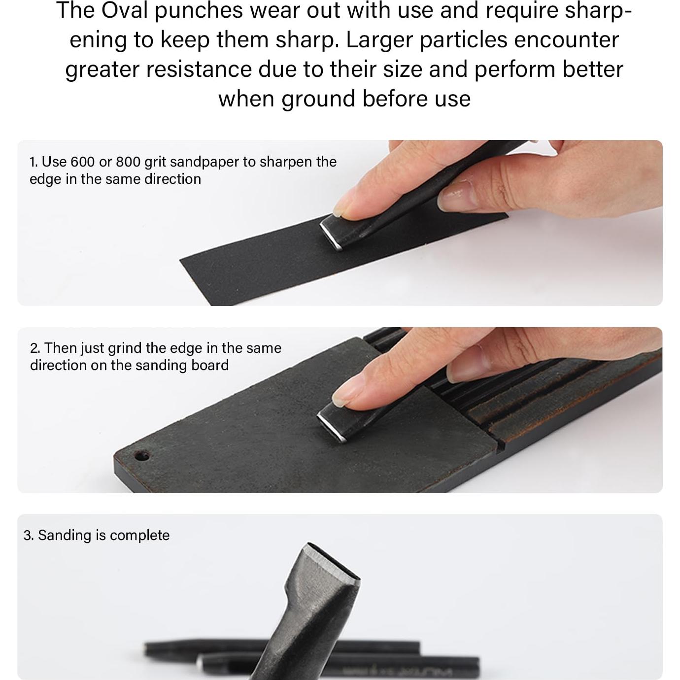 Perforadora de Cuero Ovalada WUTA 2x3mm para Cinturones