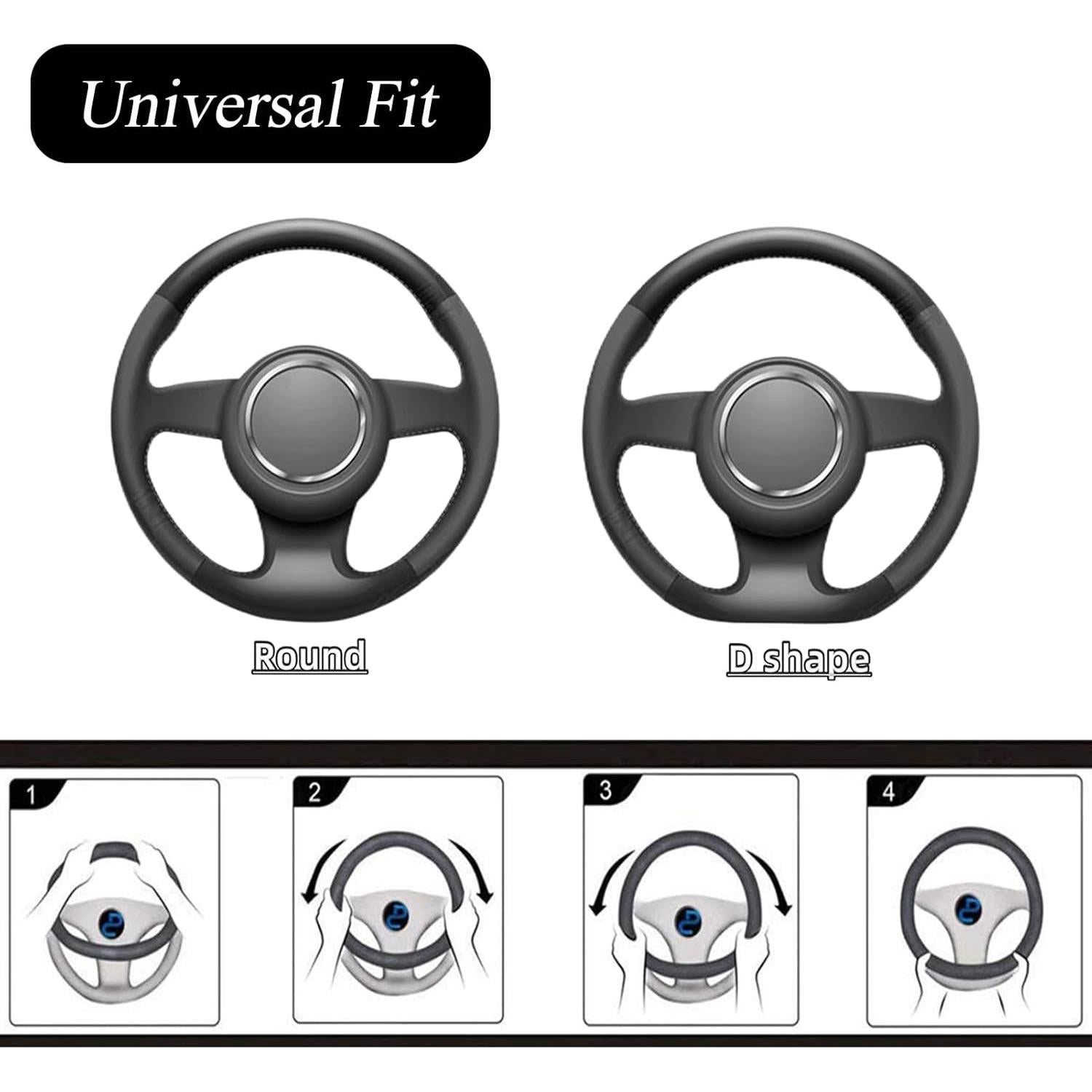 Conjunto de 9 Accesorios de Coche Esponjosos WenMei Negro