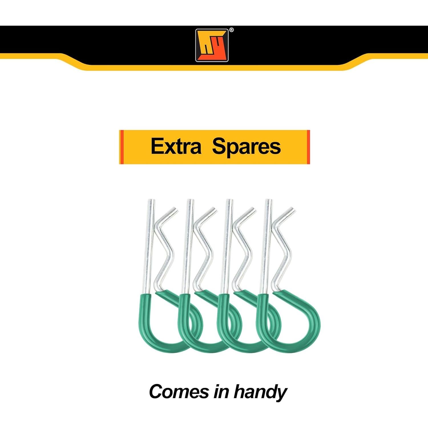 Pasador de Enganche Wellmax 5/8" x 11.4 cm con 4 Clips R Verde