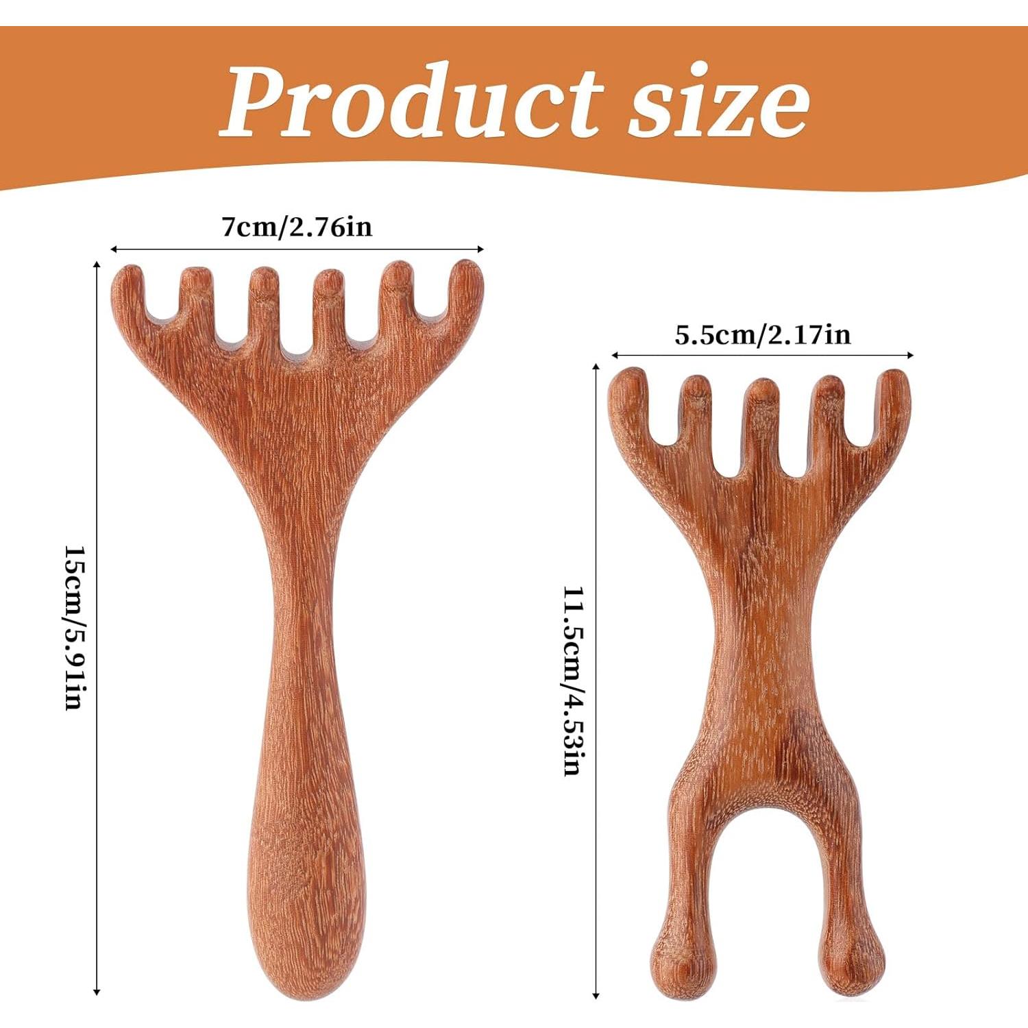 Masajeador de Cuero Cabelludo de Madera BOXOB - 2 Piezas