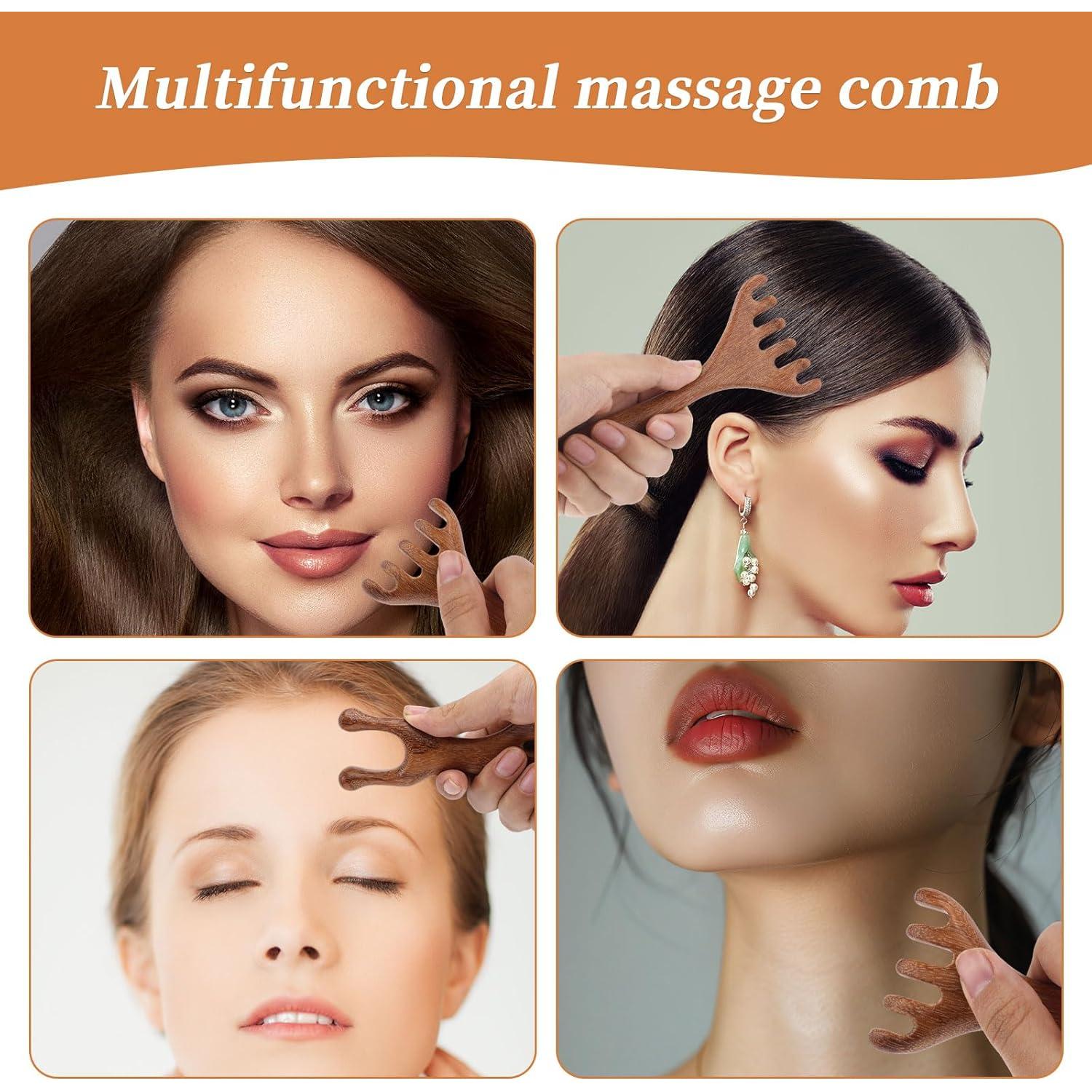 Masajeador de Cuero Cabelludo de Madera BOXOB - 2 Piezas