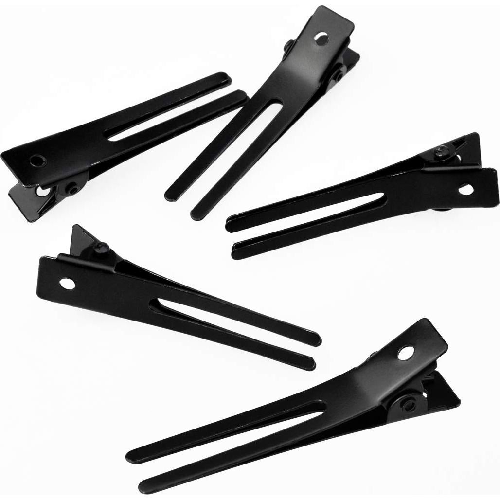 Pinzas de Doble Punta Wobe para Peluquería 50pcs Metal Negro