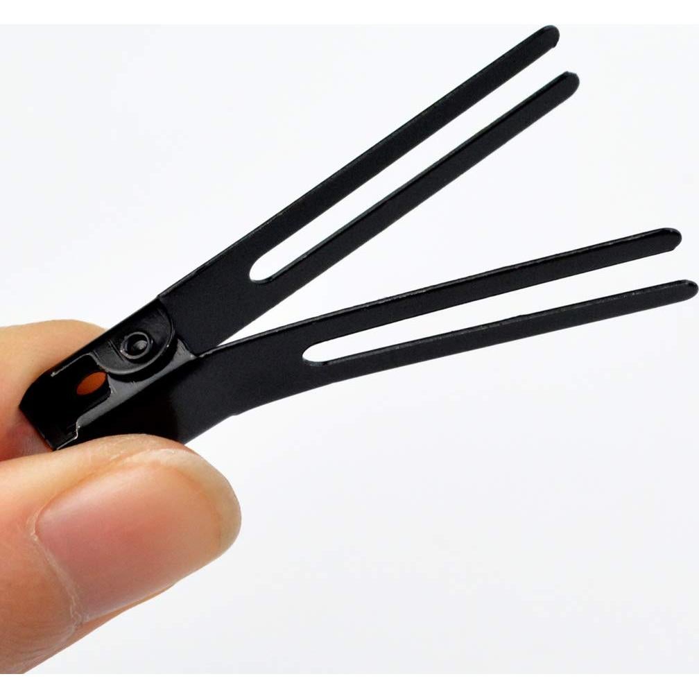 Pinzas de Doble Punta Wobe para Peluquería 50pcs Metal Negro