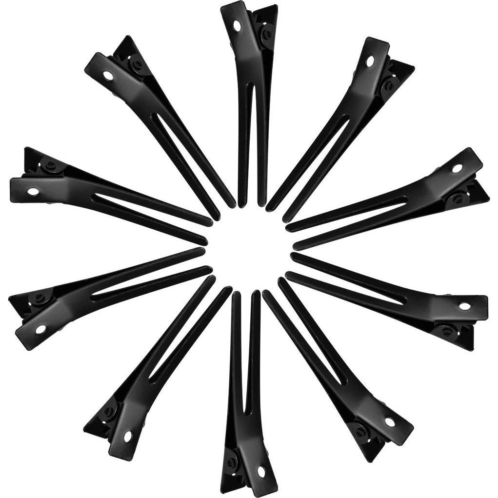 Pinzas de Doble Punta Wobe para Peluquería 50pcs Metal Negro