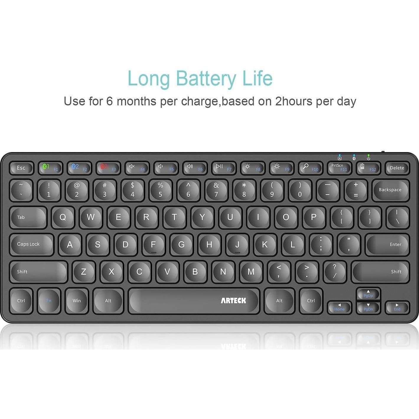 Teclado Bluetooth Multi-Dispositivo Arteck Ultra Delgado