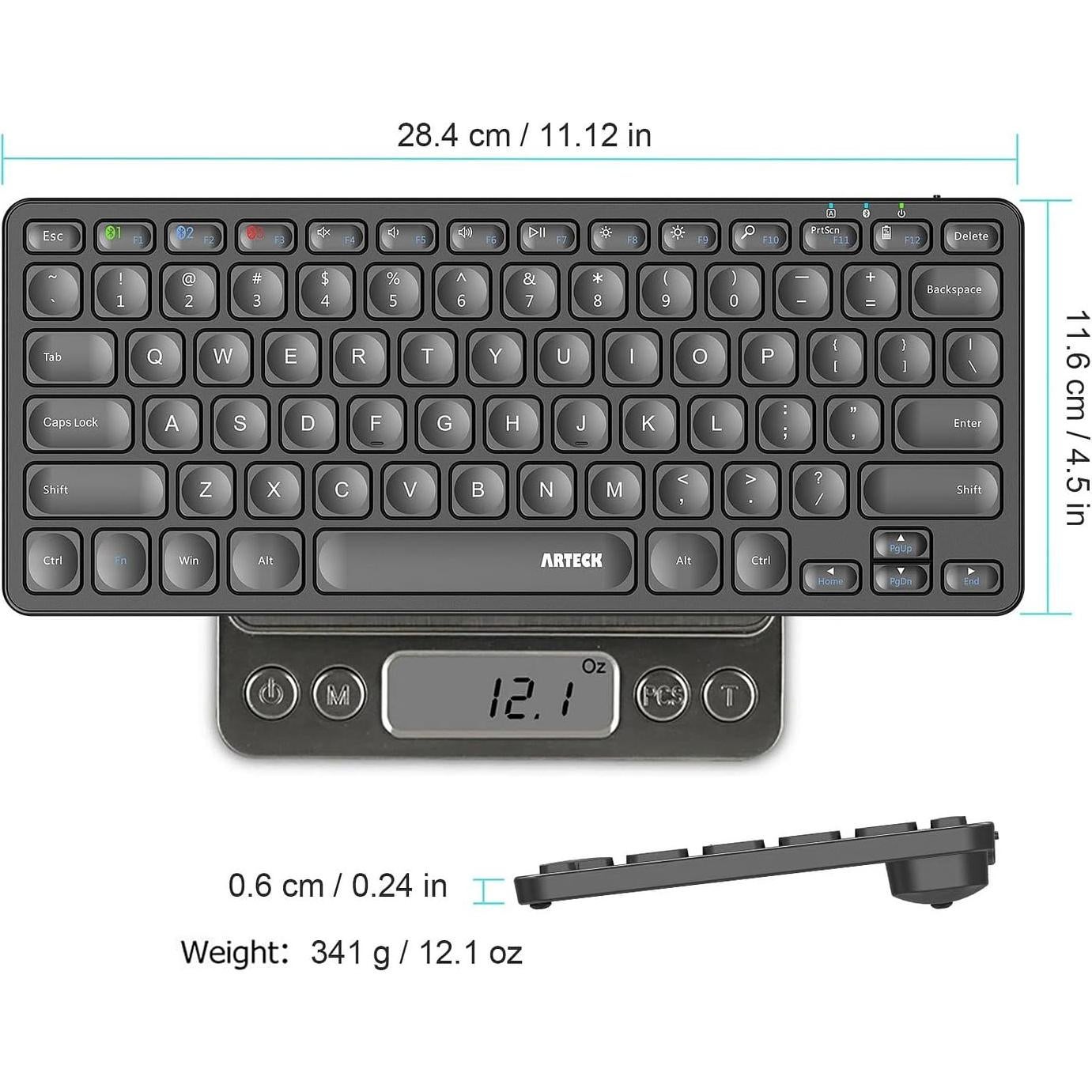 Teclado Bluetooth Multi-Dispositivo Arteck Ultra Delgado