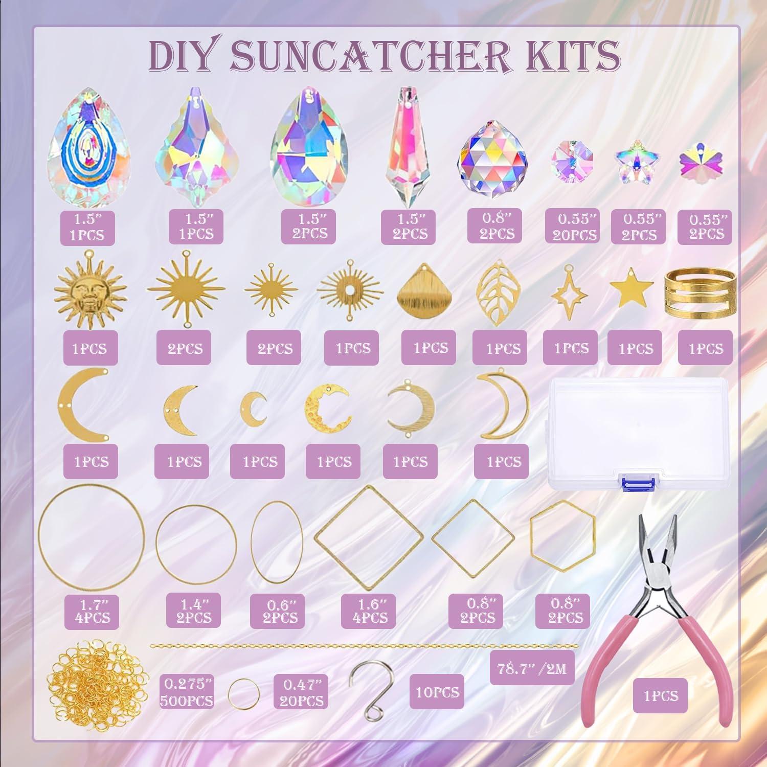 Kit de Manualidades Lyukii 500 Piezas para Atrapasoles de Cristal