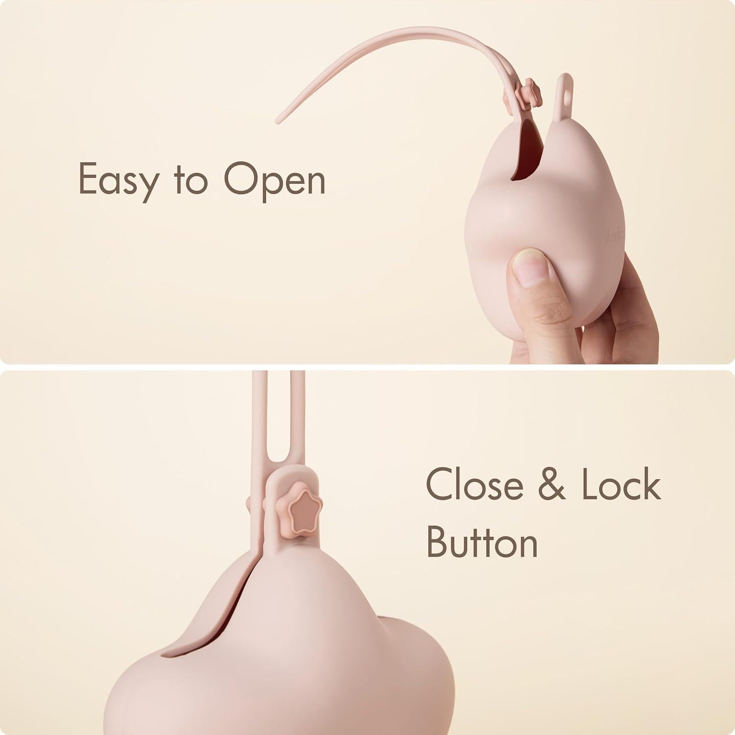 Estuche Porta Chupetes Moonkie Silicona 2 Piezas Rosa Lila