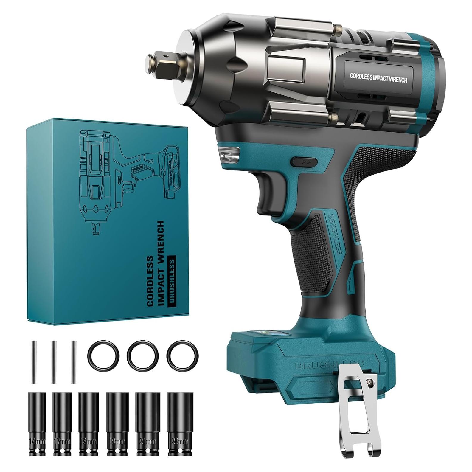 Llave de Impacto Inalámbrica YEARTOP 18V 1/2" 1200 N.m LED