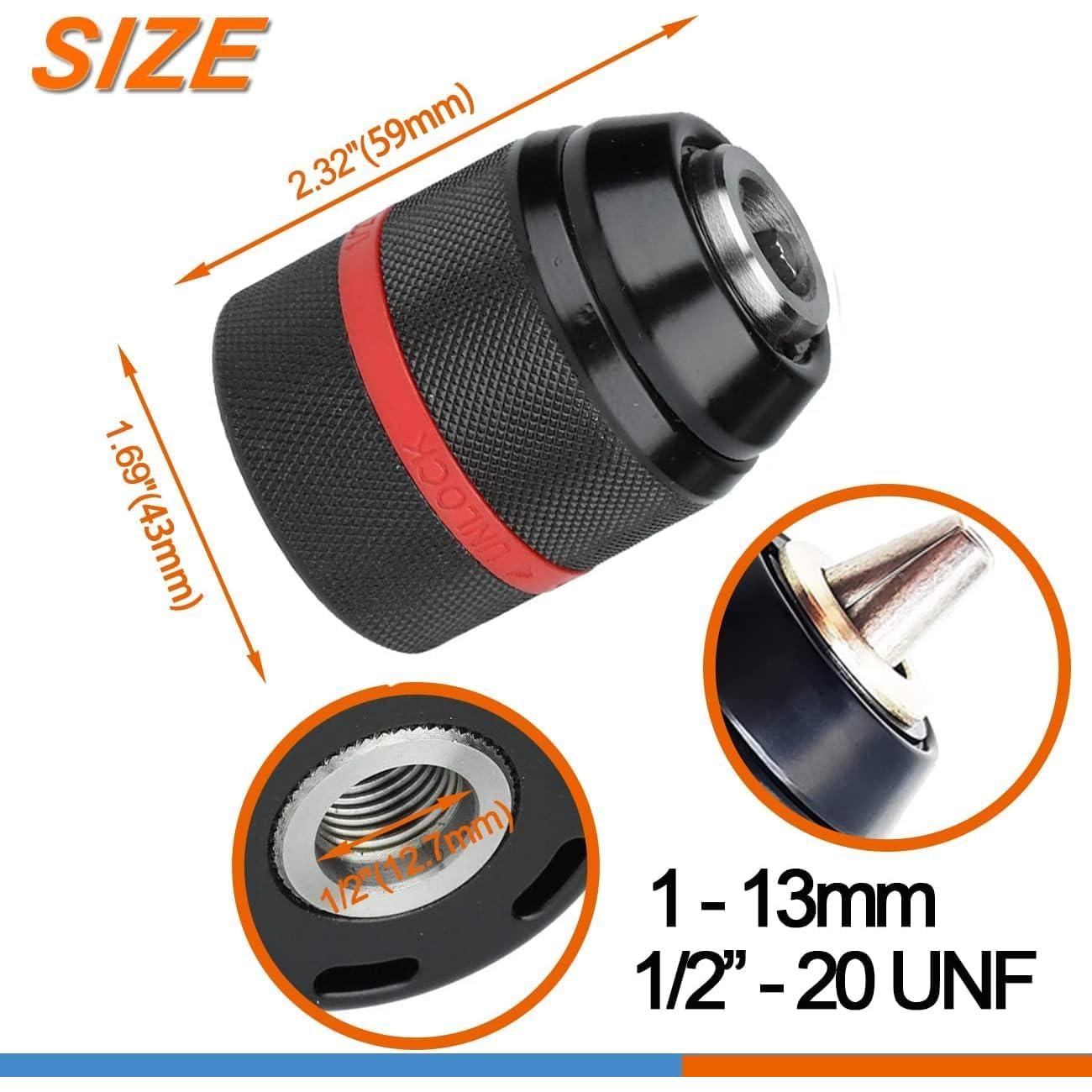 Mandril sin llave Yasoschaozai 1-13mm SDS-Plus y hexagonal