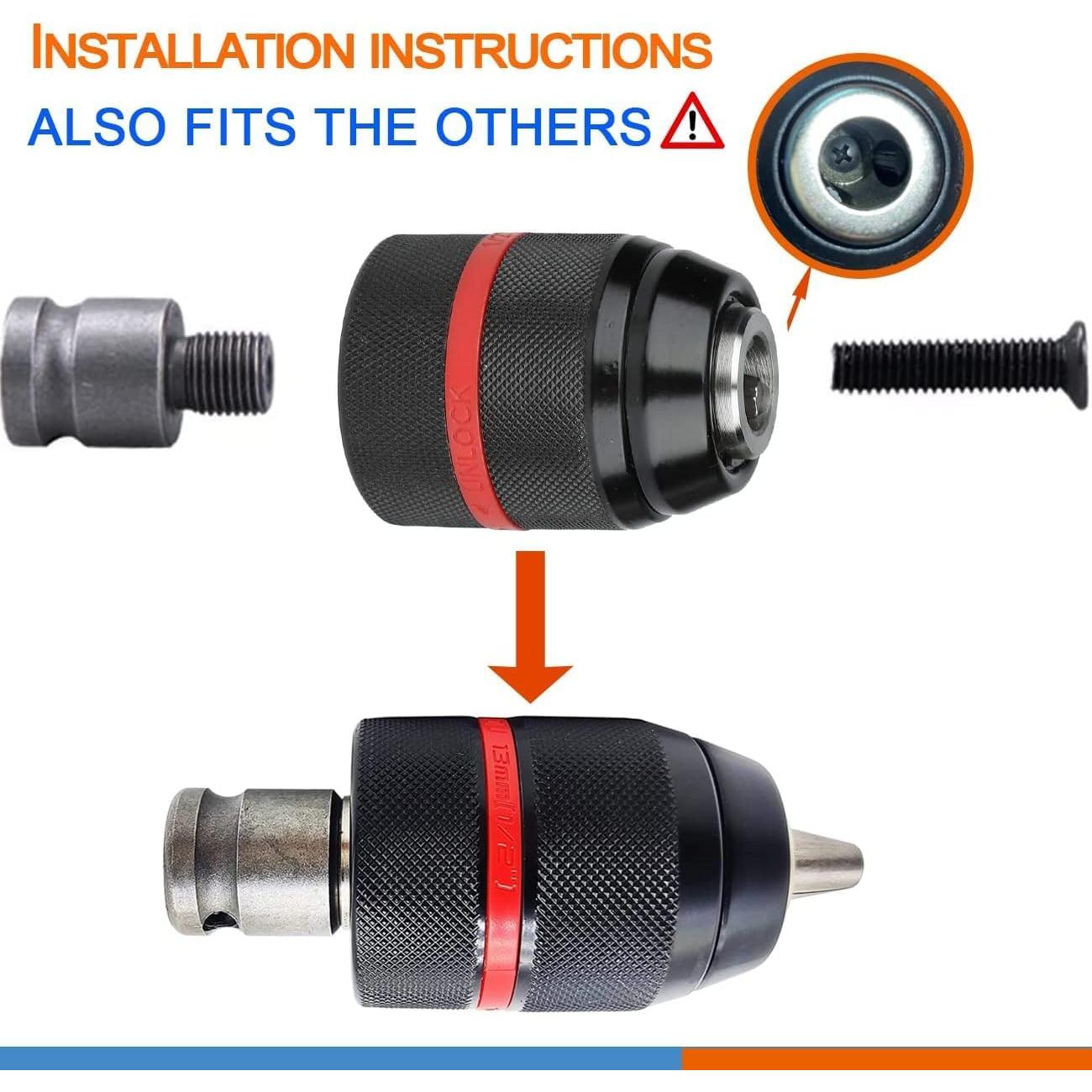 Mandril sin llave Yasoschaozai 1-13mm SDS-Plus y hexagonal
