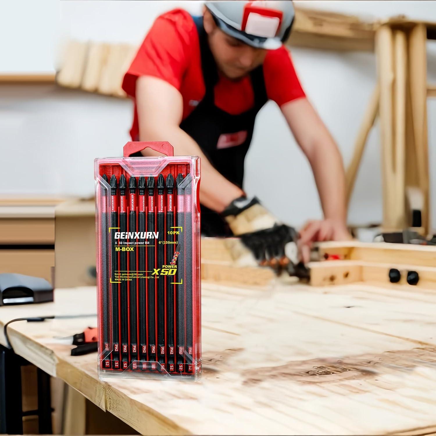 Juego de Puntas Phillips #2 10 Piezas 15.24 cm Acero S2 GEINXURN