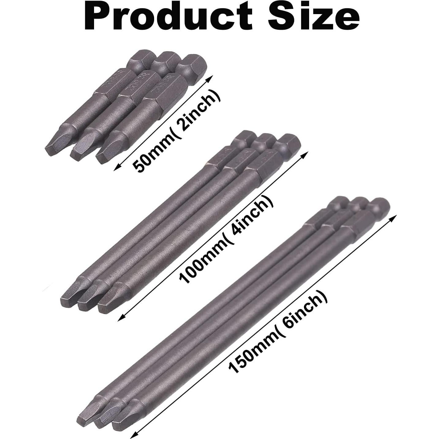 Juego de Puntas de Destornillador Magnéticas Rocaris SQ2 9 Pzs