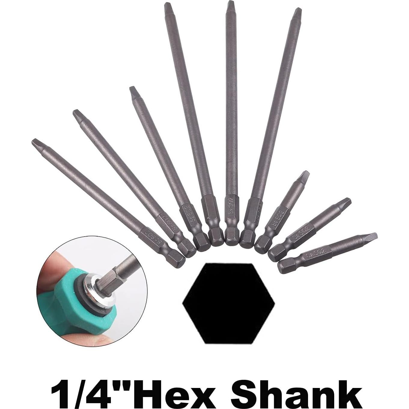 Juego de Puntas de Destornillador Magnéticas Rocaris SQ2 9 Pzs