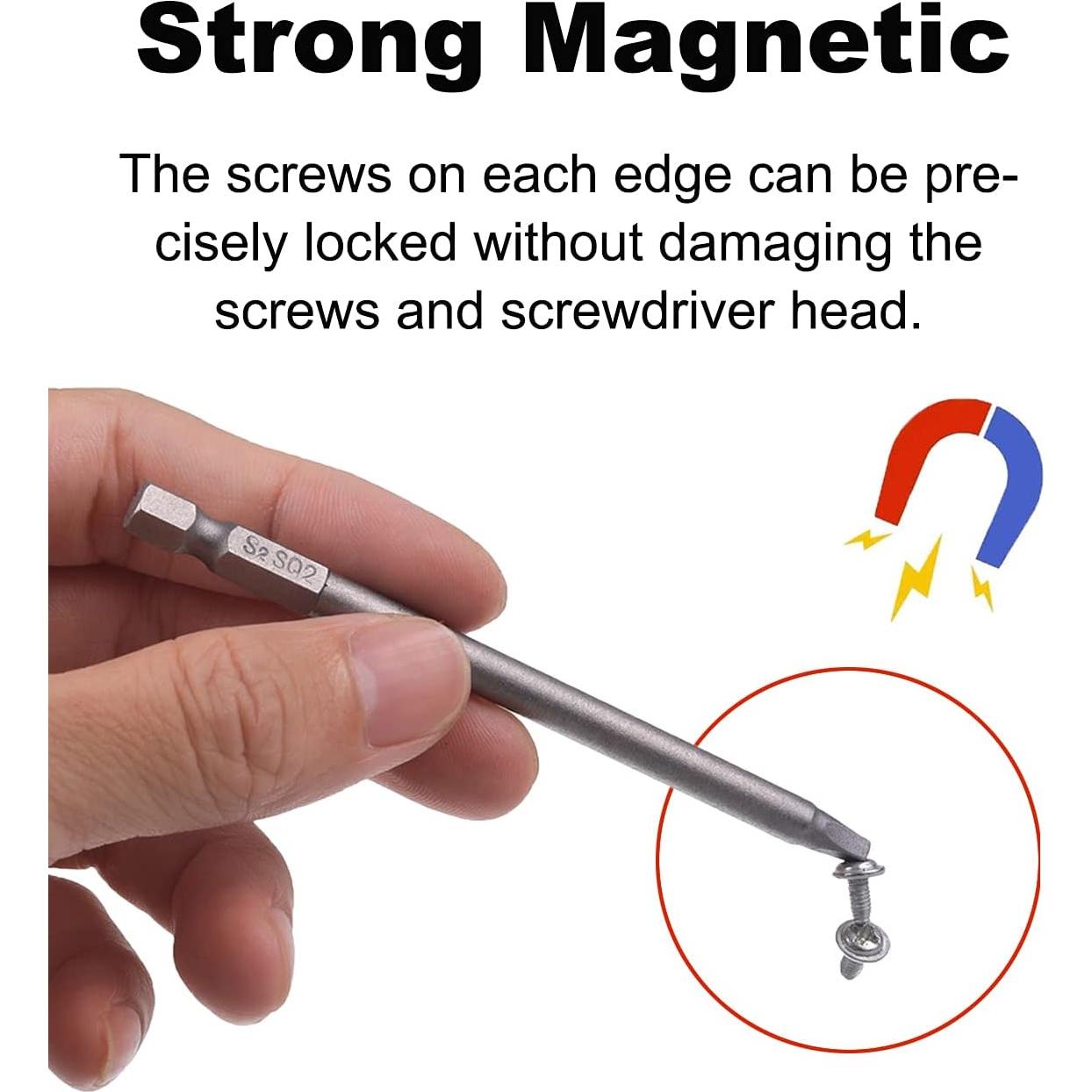 Juego de Puntas de Destornillador Magnéticas Rocaris SQ2 9 Pzs