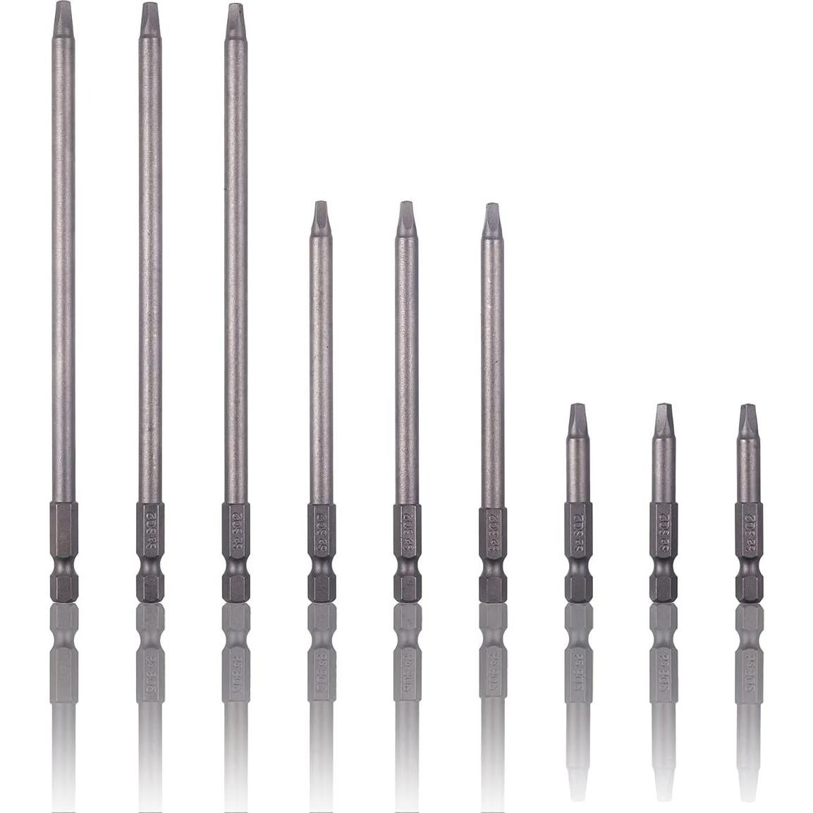 Juego de Puntas de Destornillador Magnéticas Rocaris SQ2 9 Pzs