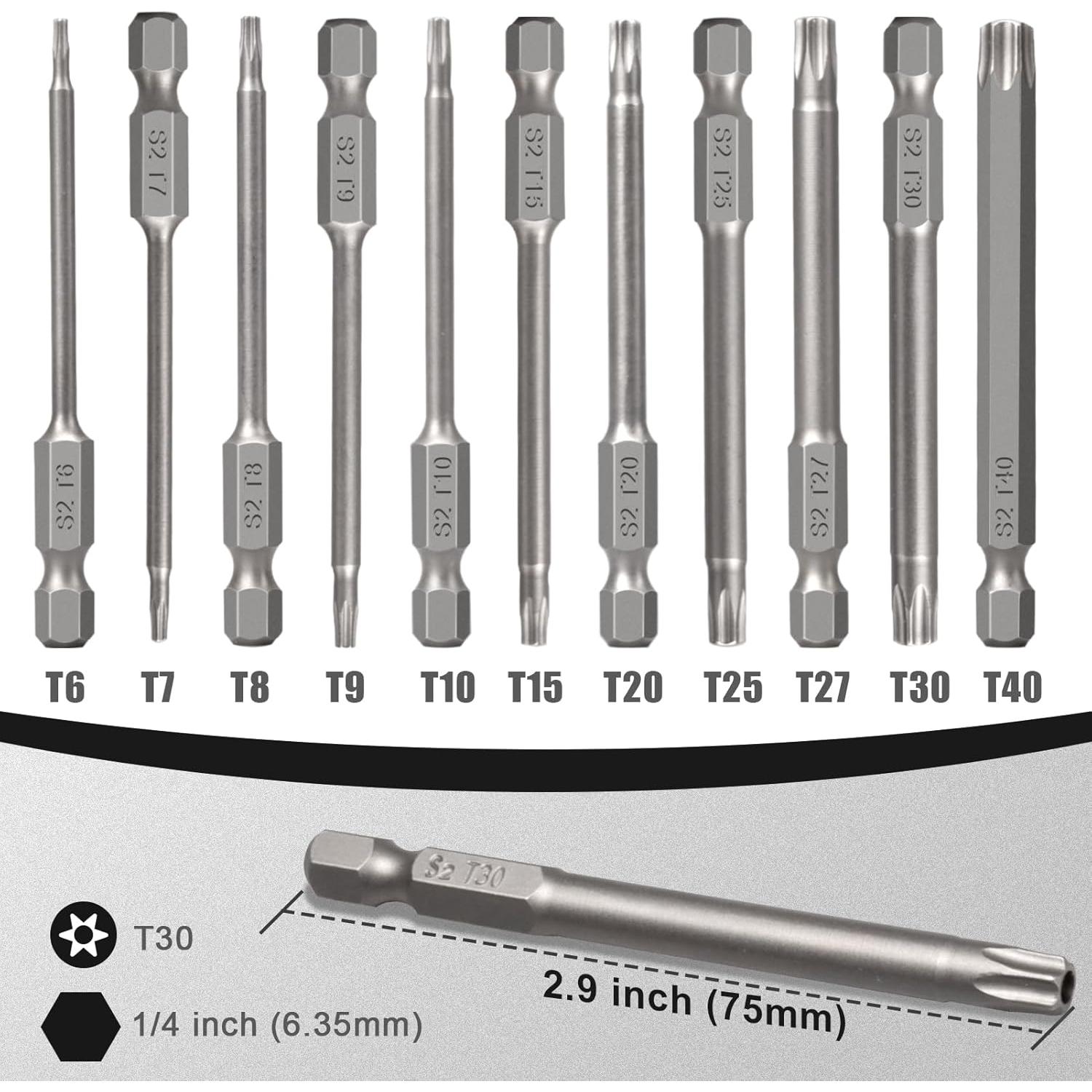 Juego de Puntas Torx 11 Piezas Orvella Acero S2