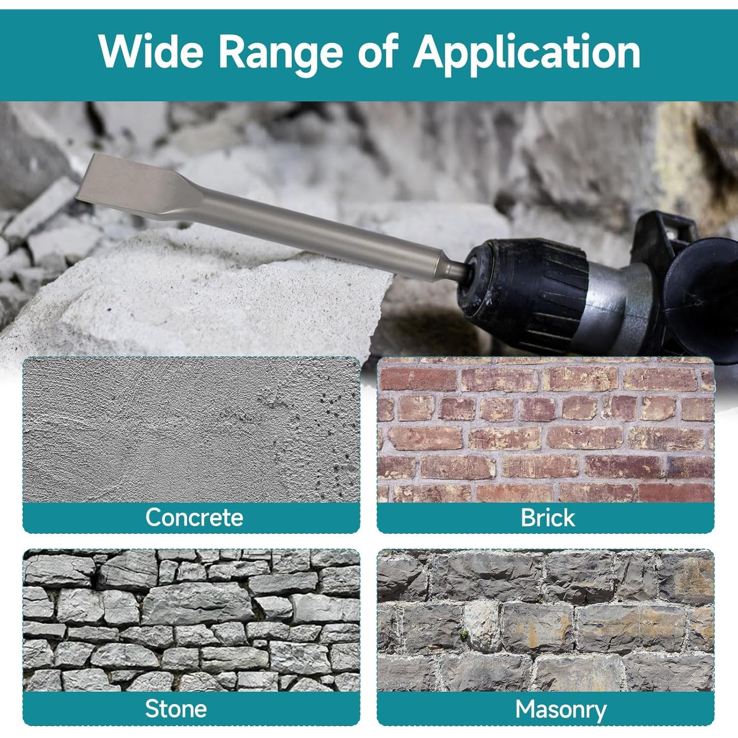 Juego de 4 Cinceles SDS Plus YOSIGHT 25.4 cm Carburo