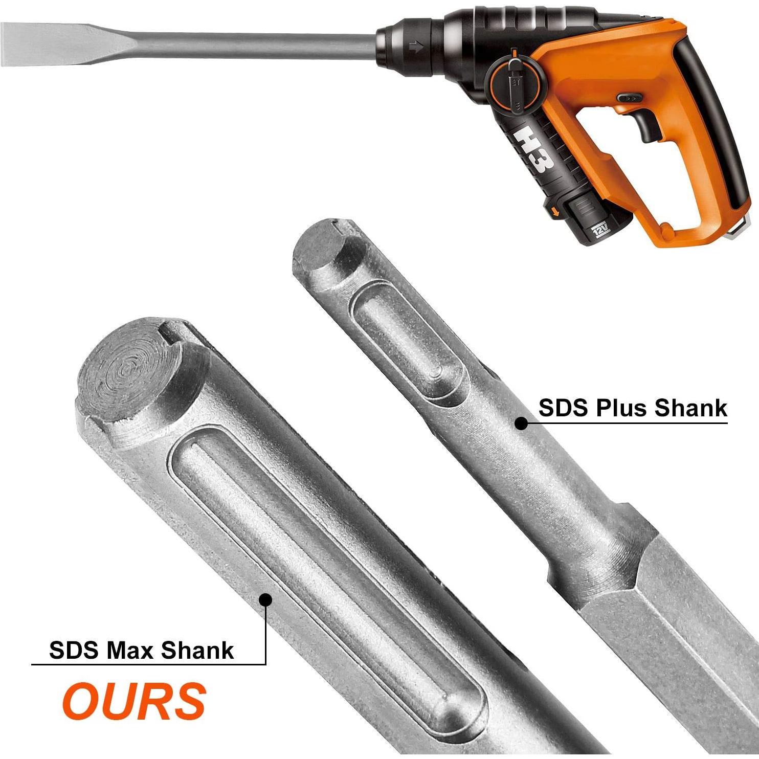 Juego de Brocas y Cinceles SDS Max CertBuy 6 Piezas 280mm