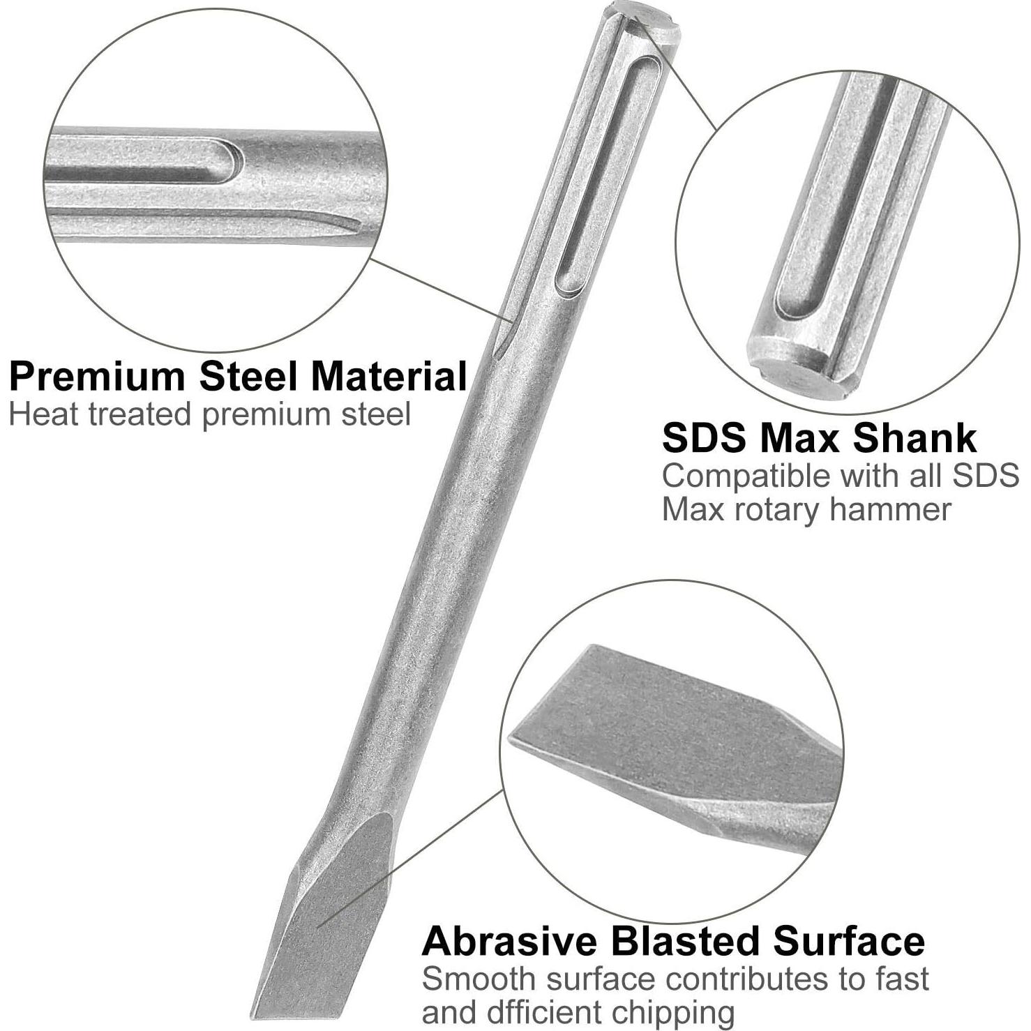 Juego de Brocas y Cinceles SDS Max CertBuy 6 Piezas 280mm