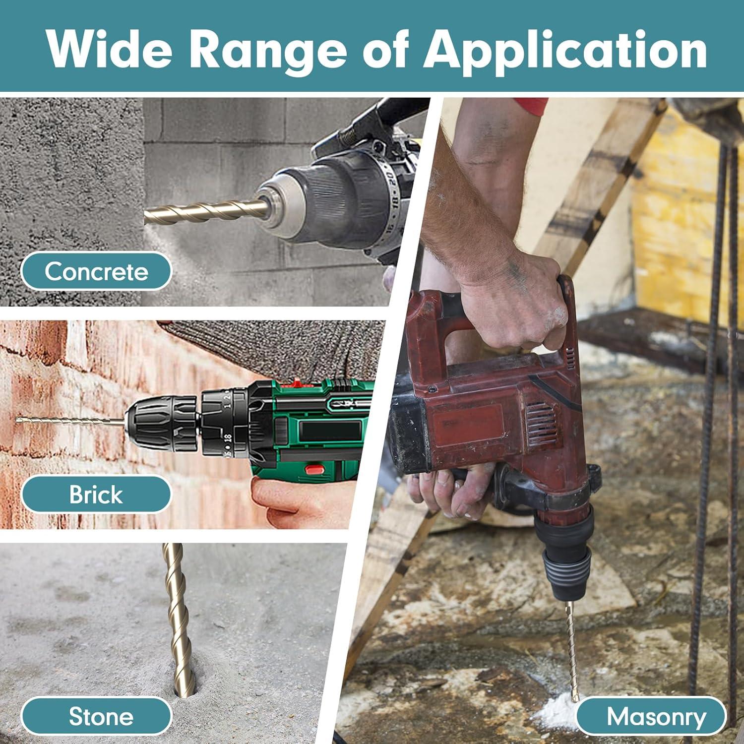 Juego de Brocas SDS Plus 5 Piezas Carburo para Concreto