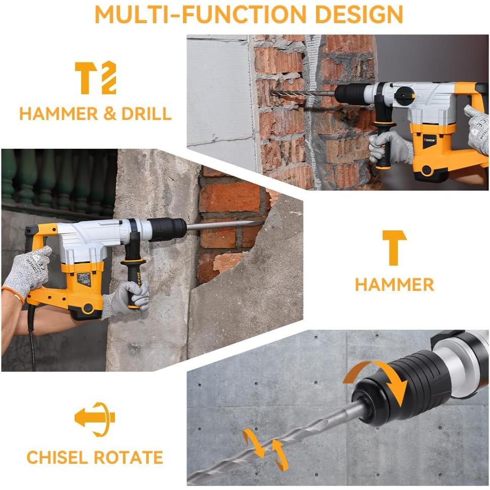 Martillo Rotativo Hoteche SDS Max 12.5A 3 Funciones 10.1kg