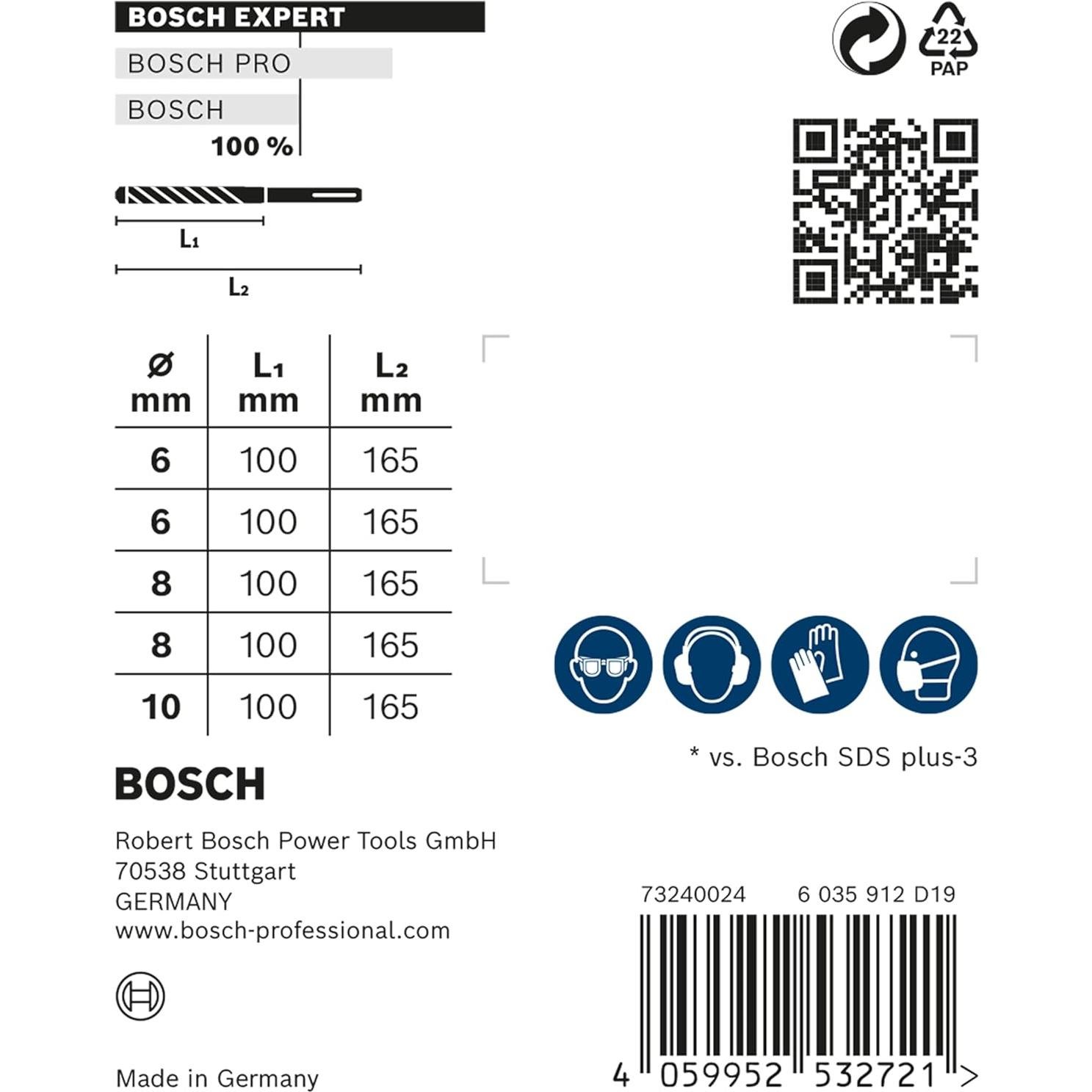 Juego de Brocas de Martillo Bosch EXPERT SDS plus-7X 6-10 mm
