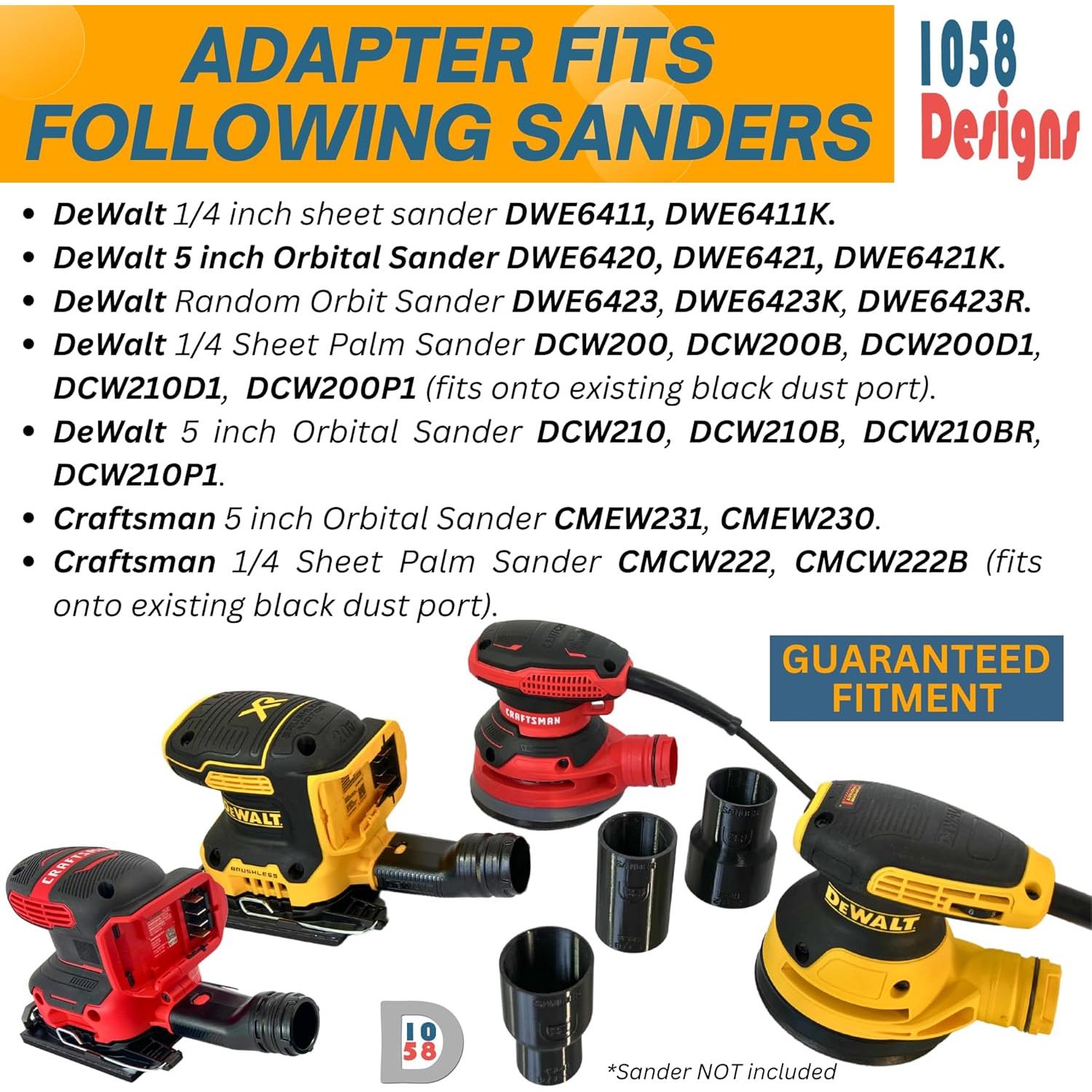 Adaptador de Vacío 1058 Designs para Lijadoras DeWalt y Craftsman