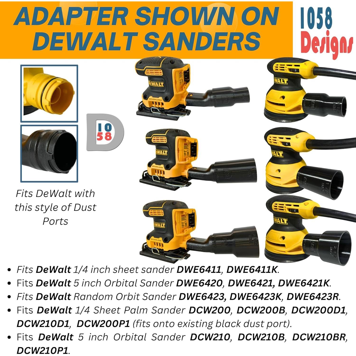 Adaptador de Vacío 1058 Designs para Lijadoras DeWalt y Craftsman