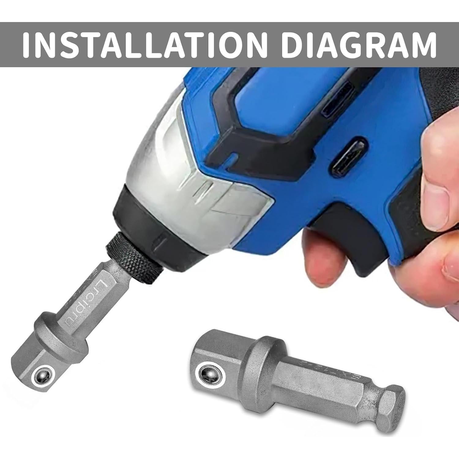 Adaptador de enchufe cuadrado Lrcipru 7/16 a 1/2, 2"