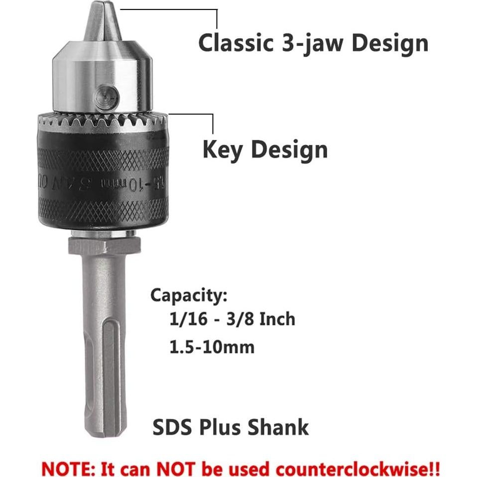 Chuck de Taladro Yakamoz SDS Plus 1.5-10mm Sin Llave