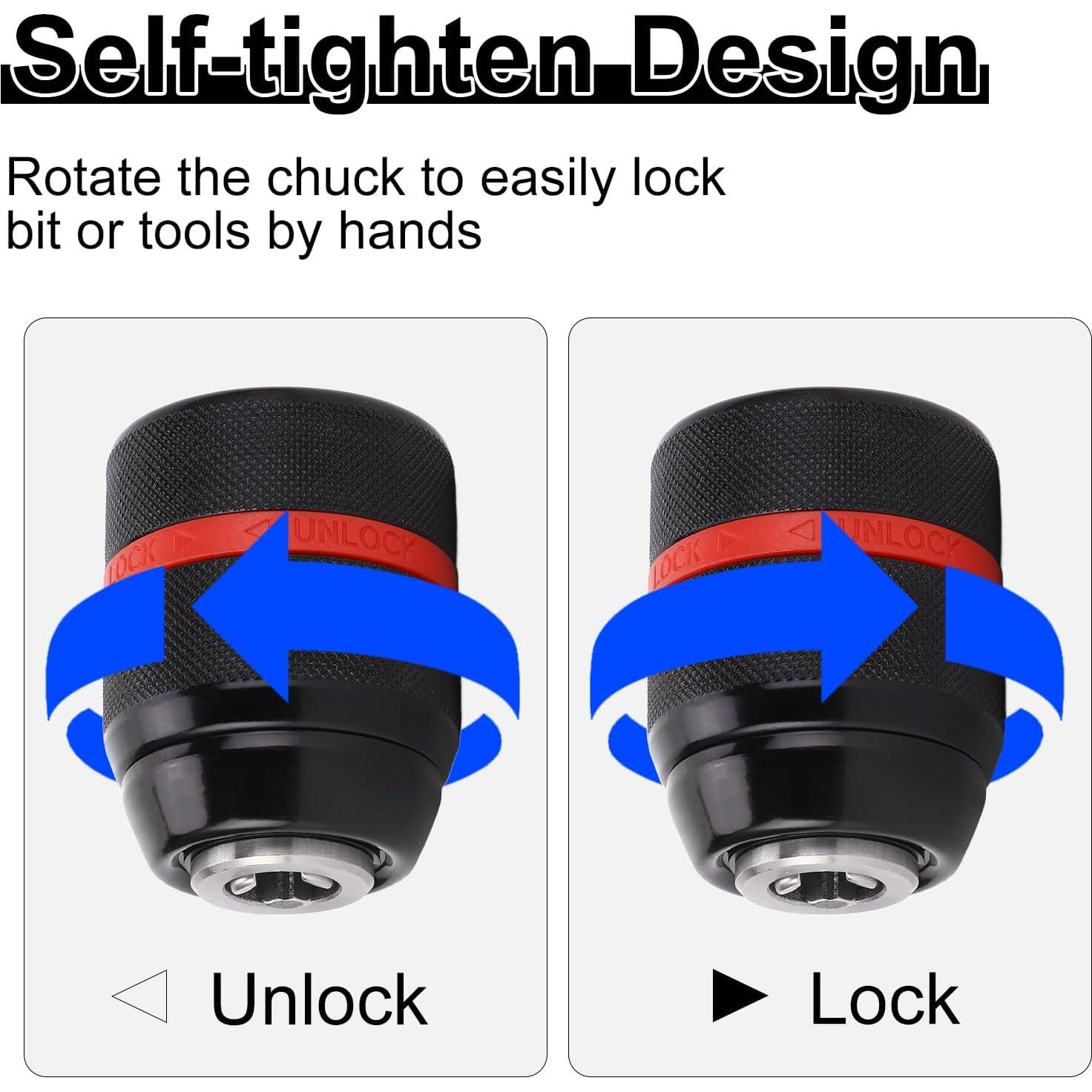 Chuck de Taladro Sin Llave YWBL-WH 1/2" Autoajustable 1-13mm