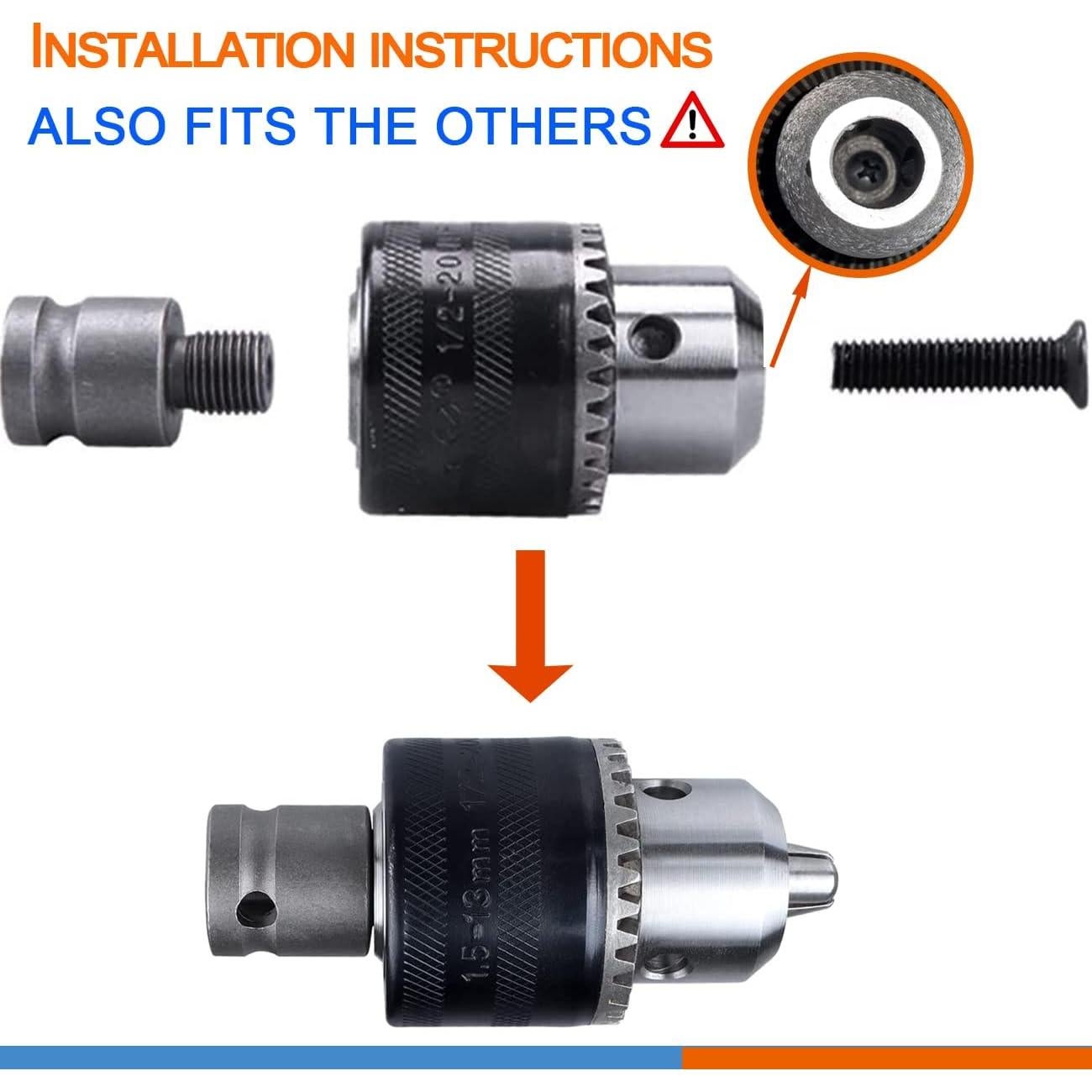 Adaptador de Chuck de Taladro Ganyee 1.5-13mm con Mango SDS-Plus