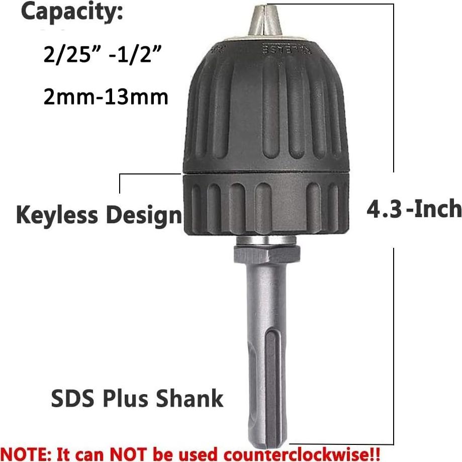 Adaptador Chuck Sin Llave Eyech 2-13mm SDS Plus para Taladro